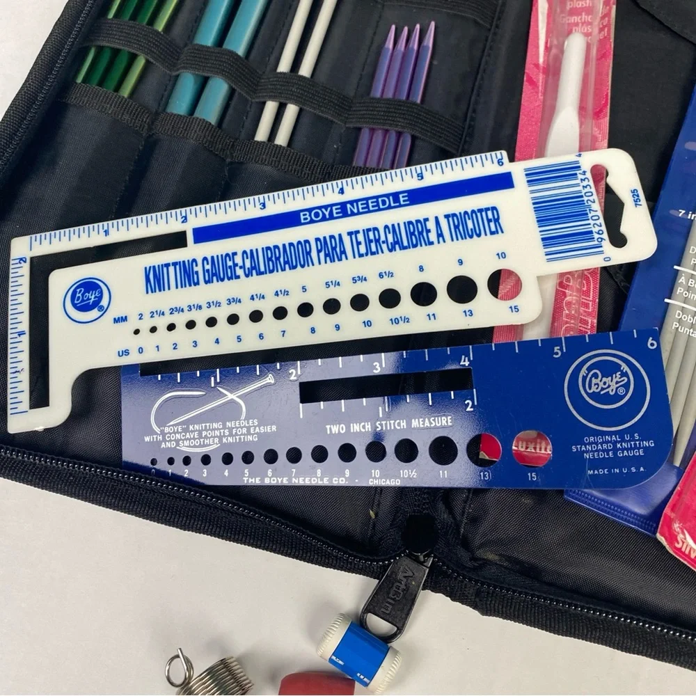 ArtBin Knitting Crochet Kit Set Hook Needle Carry Case Susan Bates Tools Travel
